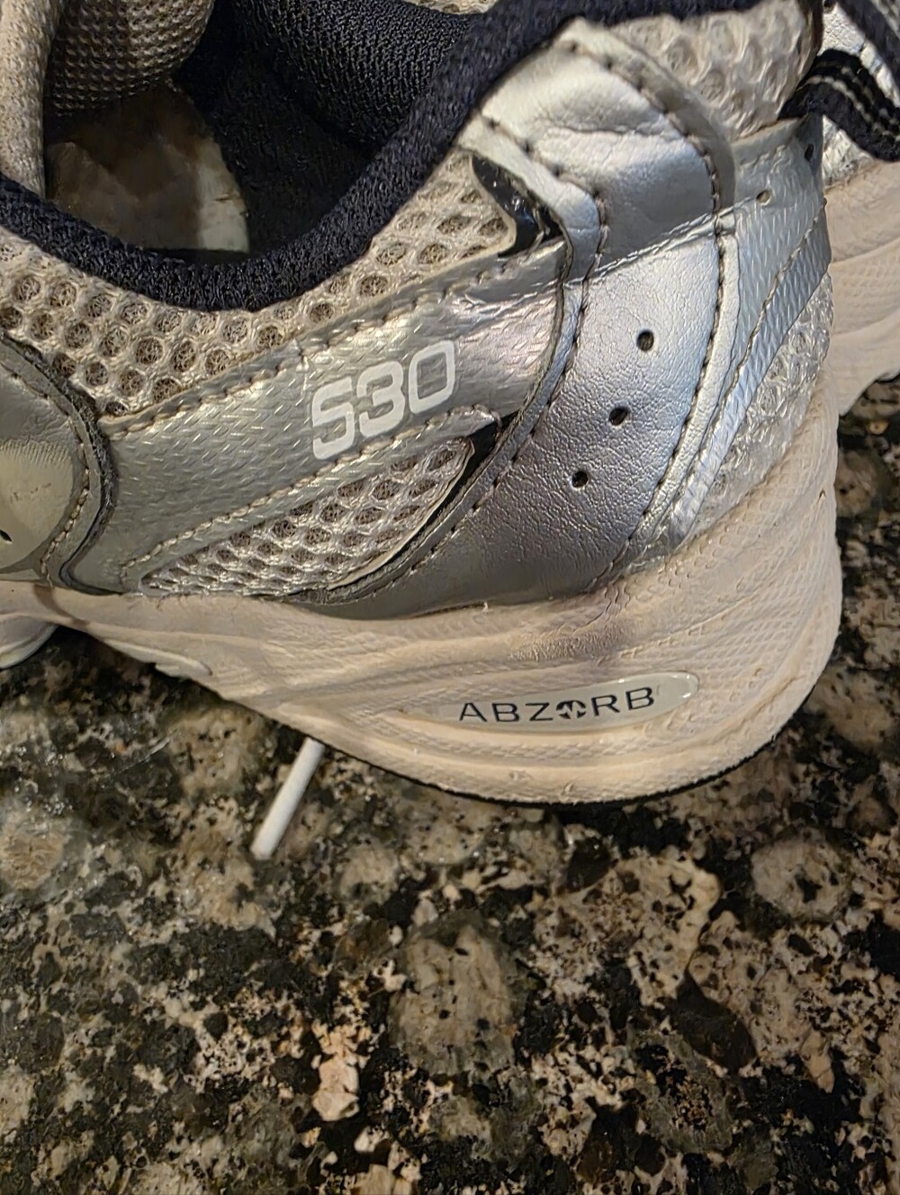 Kid's New Balance Silver Mesh Running Sneakers - Picture 4 of 5